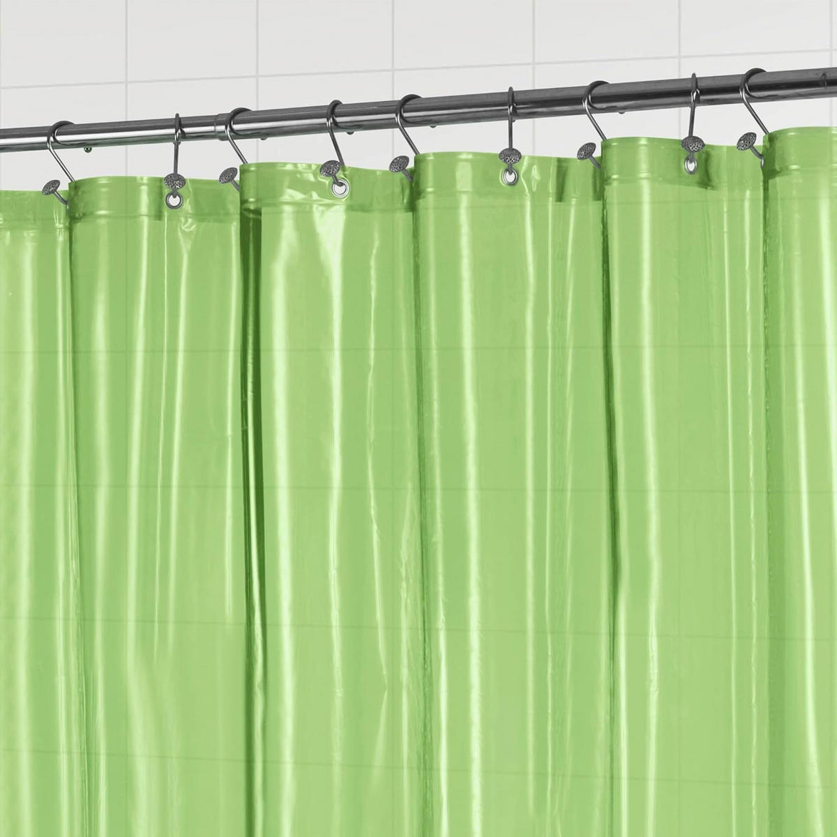 EINLAGE DUSCHVORHANG Grün transparent PEVA hochwertig wasserdicht leicht - Grün, Kunststoff (180/180cm) - MCBOSON