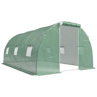 FOLIOVÝ SKLENÍK, tmavě zelený, PE plast, ocel - tmavě zelená, plast (300/200/450cm) - Outsunny