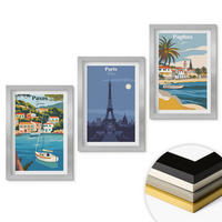 WANDBILDER 3er Set - 20x30 cm Silberner Rahmen - Küstenstädte und Architektur - Silberfarben, Kunststoff (20/30cm) - ArtPrintCave