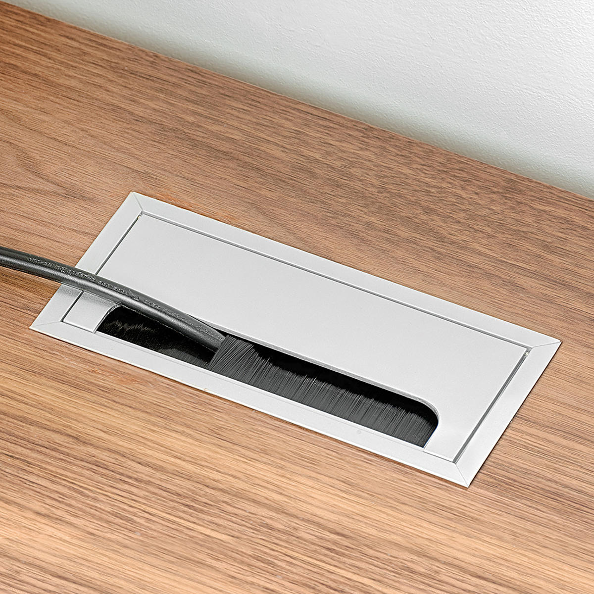 KABELDURCHFÜHRUNGEN für Quadrum Tisch, rechteckig, 159x80mm, Unterputzmontage, Aluminium, Matt eloxiert 5er-set - Dunkelgrau, Metall (18/17/11cm) - EMUCA