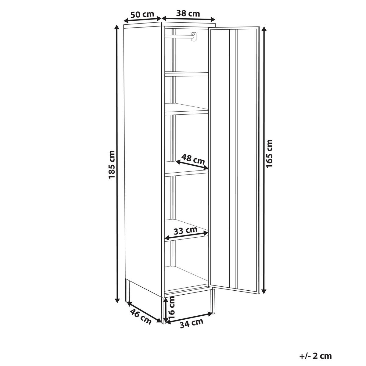 BÜROSCHRANK Metall Weiß Frome - Weiß, Metall (38/185/50cm) - Beliani