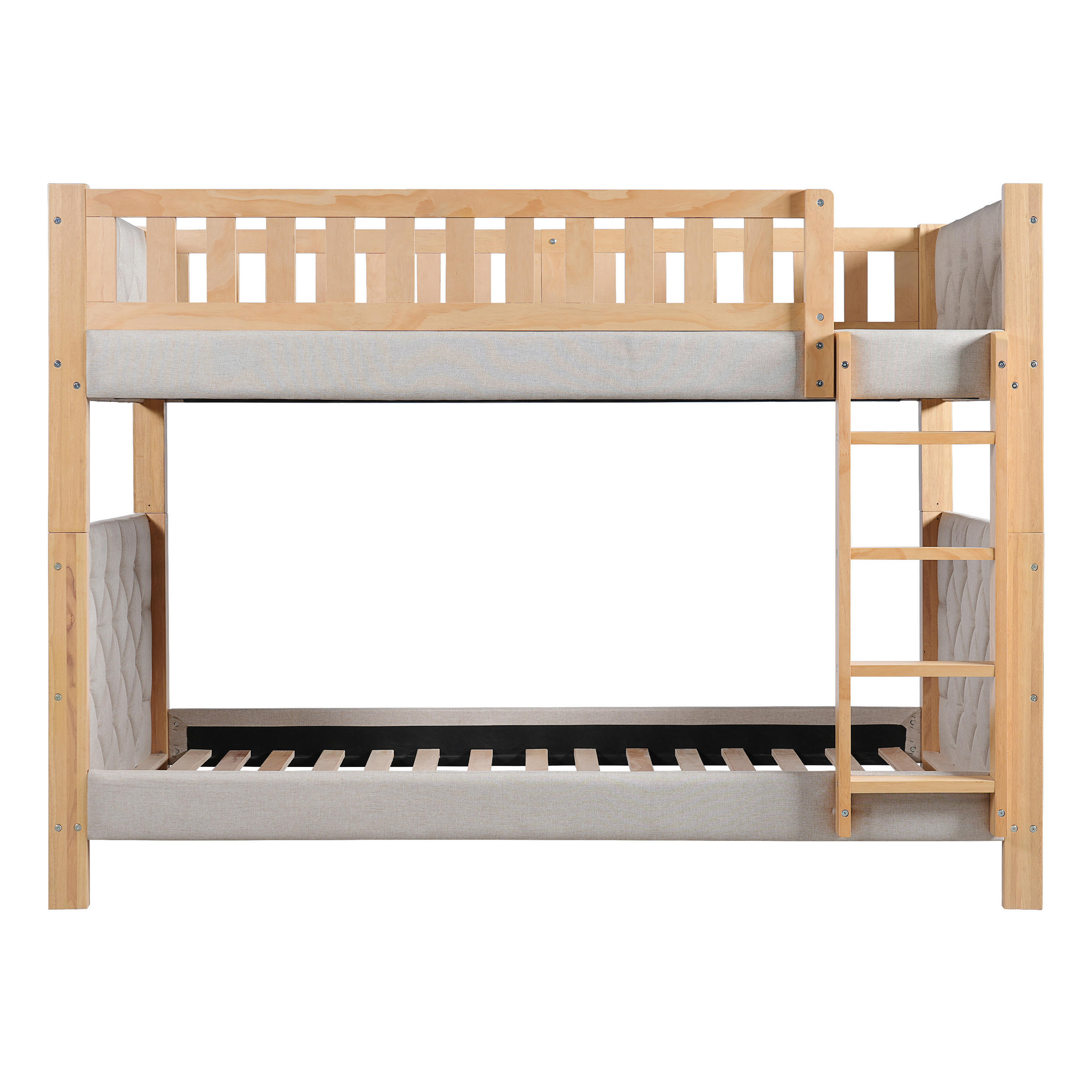 ETAGENBETT Kautschukholz MDF 90/200 cm Grau, Natur - Grau, Holz - Raumix