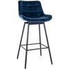 BARHOCKER Samt blau - Blau/Schwarz, Textil/Metall (49/105/56cm) - CLP