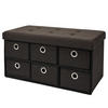 SITZBANK Faltbar, 76/38/38 cm, mit 6 Schubladen, 80 Liter, Dunkelbraun - Braun, Textil (38/38/76cm) - Dunedesign