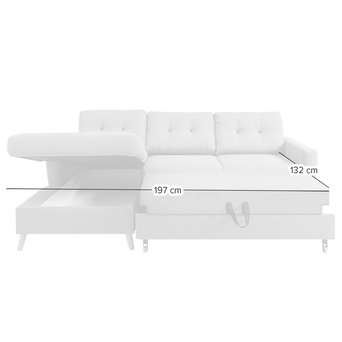 ECKSOFA mit Longchair - Hellbraun/Grau, Holz/Textil (233/148cm) - home24