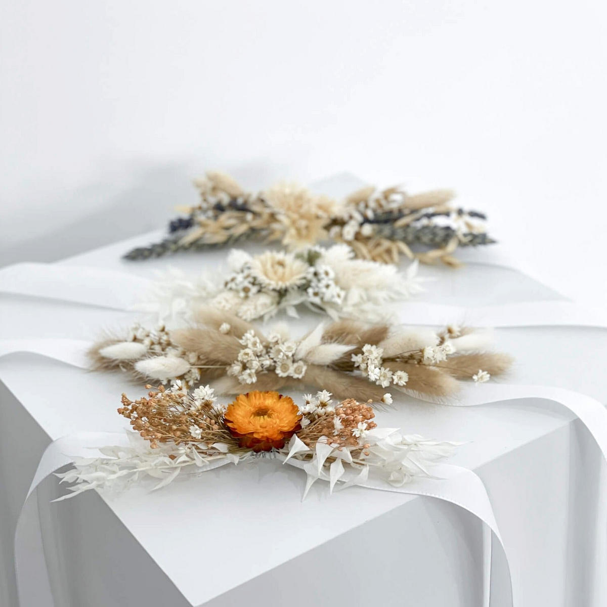 HUTBAND Trockenblumen terracotta - orange - Orange, Naturmaterialien (15cm) - Lykke & You