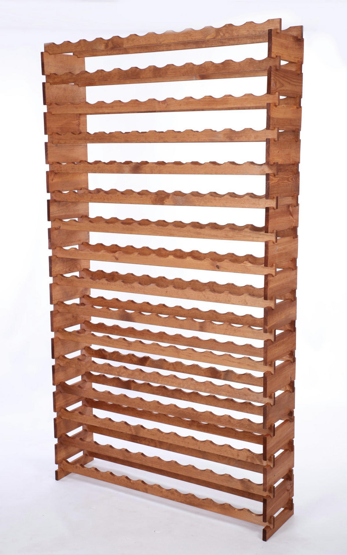 WEINREGAL VINOTECA FLEX PRO HxBxT 219x123x28cm 192 Flaschen auf 16 Ebenen Braun geölt - Braun, Holz (123/219/28cm) - PROREGAL