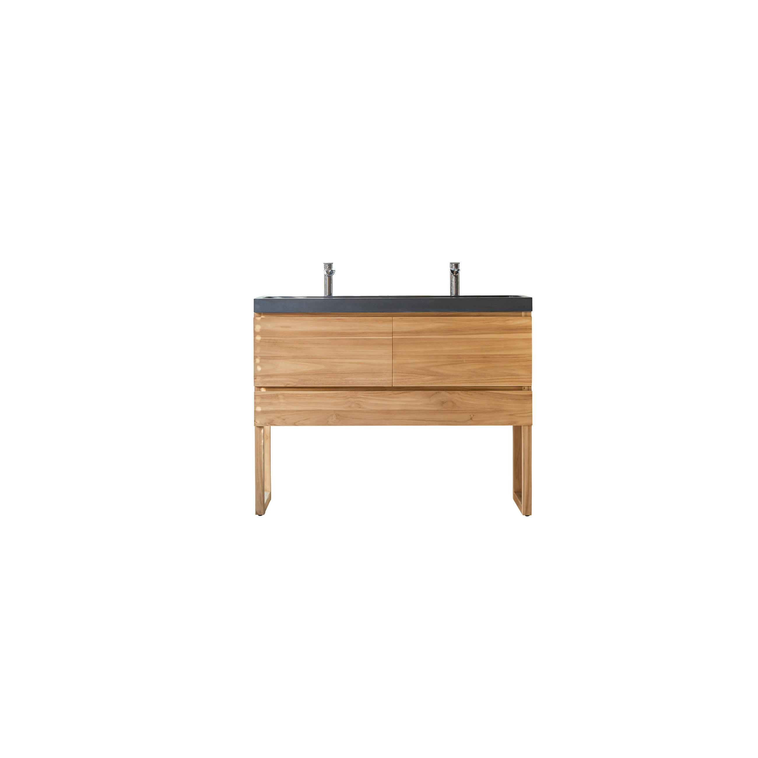 BADEZIMMERMÖBEL Edgar Natur aus Teak - Naturfarben, Holz (120/94/46cm) - Tikamoon