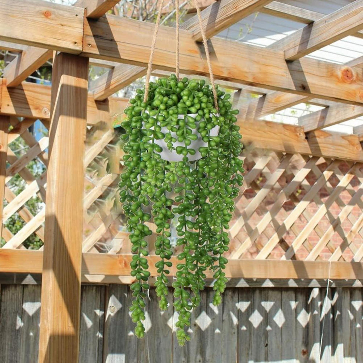 HÄNGEPFLANZE Senecio Künstliche Sukkulente 35.5 cm - Grün, Kunststoff (35cm)