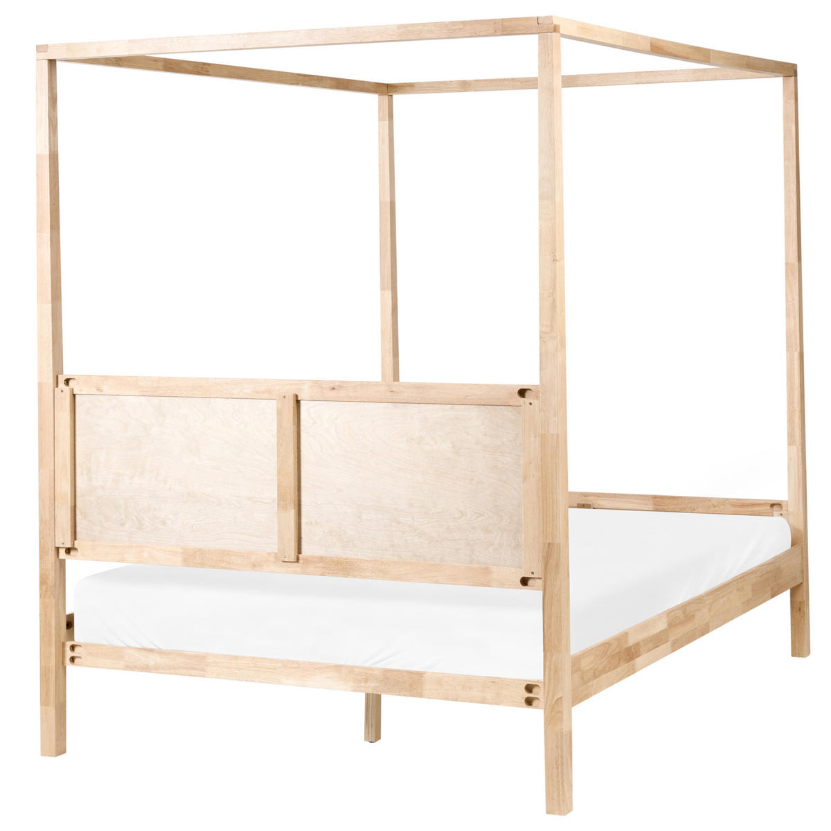 HIMMELBETT 160/200 cm Hellbraun Hauterives - Hellbraun, Holz (160/200cm) - Beliani
