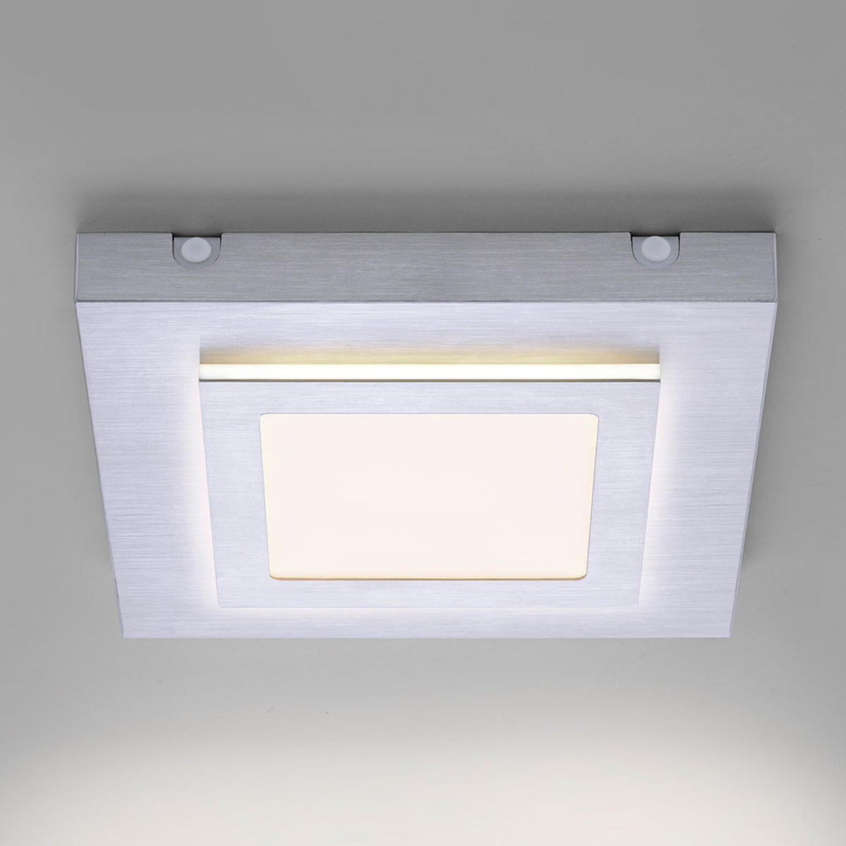 LED DECKENLEUCHTE TILING Aluminium Silber - Silberfarben, Metall (30/30/4.5cm)