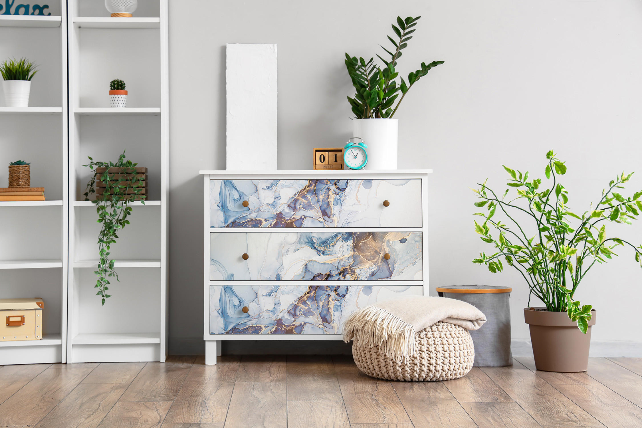 MÖBLAUFKLEBER 100x50 cm blau - Hellblau, Kunststoff (100/50/0.1cm) - Wallfluent