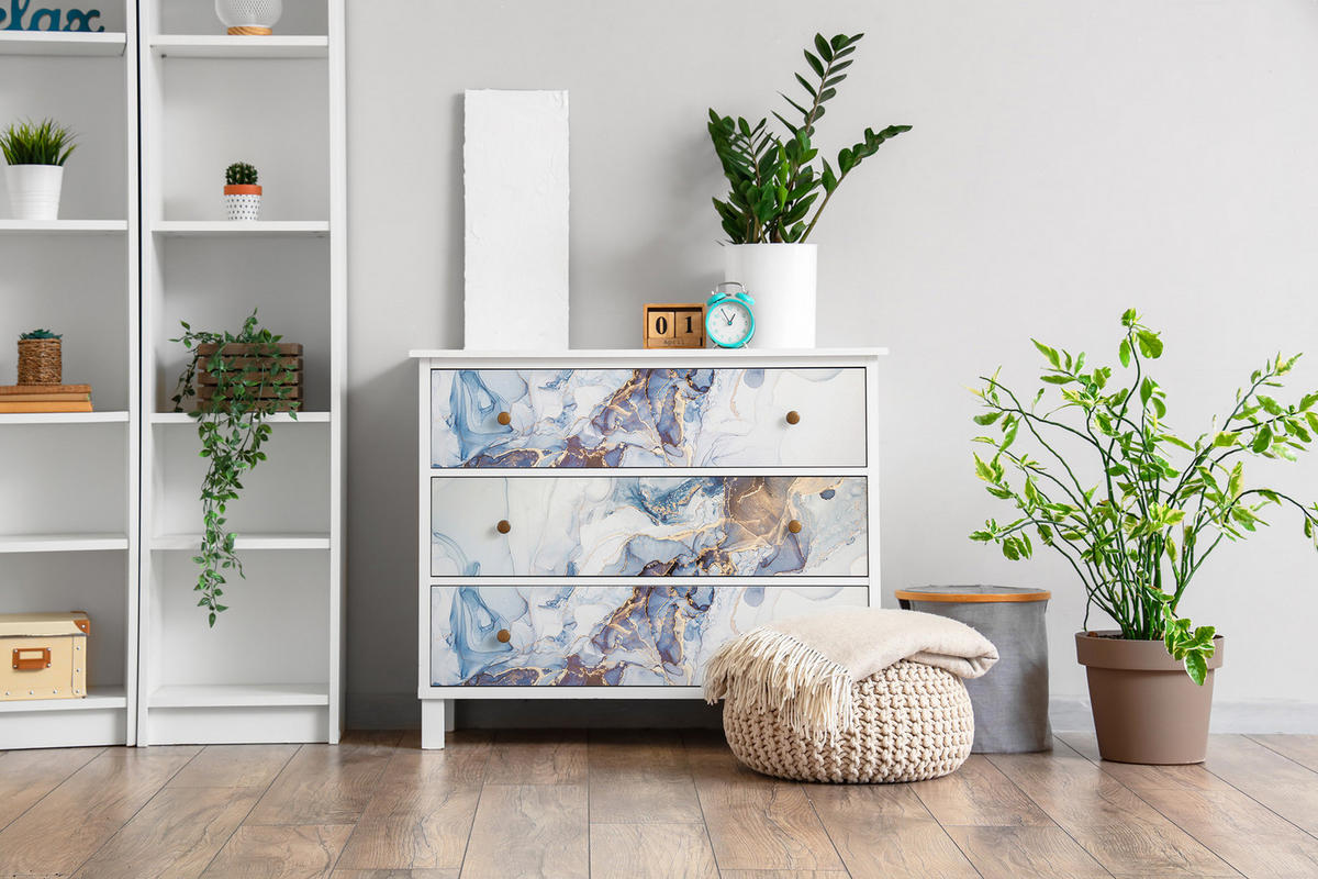 MÖBLAUFKLEBER 100x50 cm blau - Hellblau, Kunststoff (100/50/0.1cm) - Wallfluent