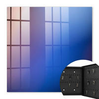 SCHLÜSSELBOX Schwarz 30x30 cm- Türöffnung nach rechts - Farbenfrohe Abstraktion - Blau, Metall (30/30/5cm) - TULUP