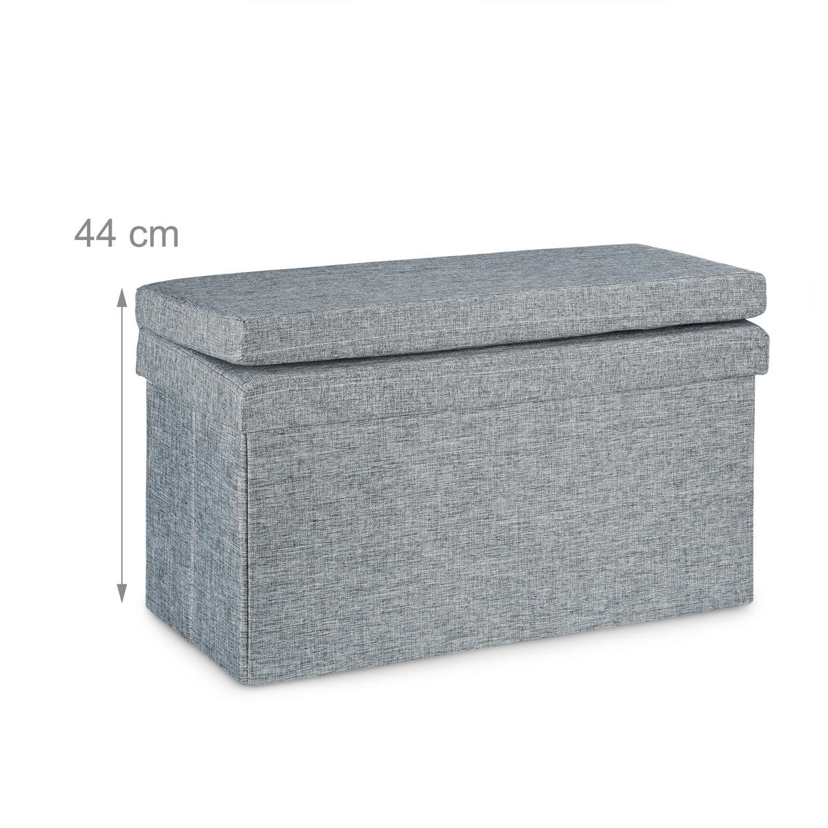 FALTBARER Sitzhocker - Grau, Holzwerkstoff/Textil (76/73/38cm) - Relaxdays
