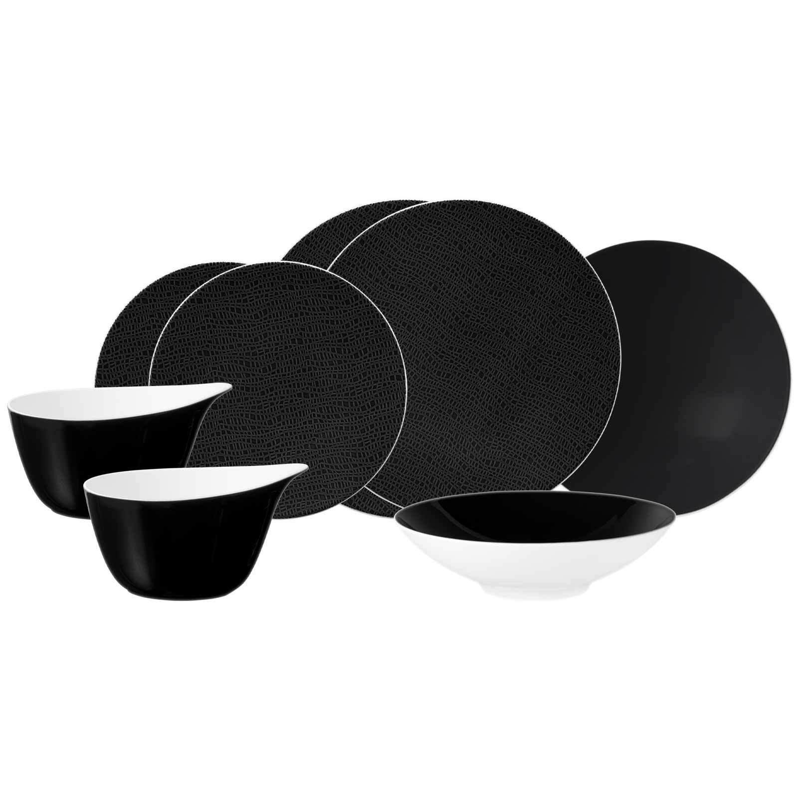 EINSTEIGER-SET Life Fashion Glamorous Black 8er Set - Schwarz, Keramik (1/1/1cm) - Seltmann Weiden