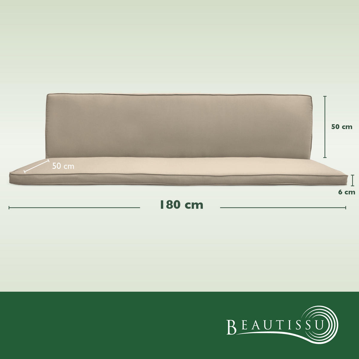 AUFLAGE für Hollywoodschaukel Loft HS 180x50cm Natur - Naturfarben, Textil (100/6/180cm) - Beautissu 