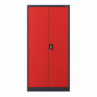 METALLSCHRANK mit Stauraum TOMASZ 185x90x45 cm - Anthrazit/Rot, Metall (90/185/45cm) - Jan Nowak