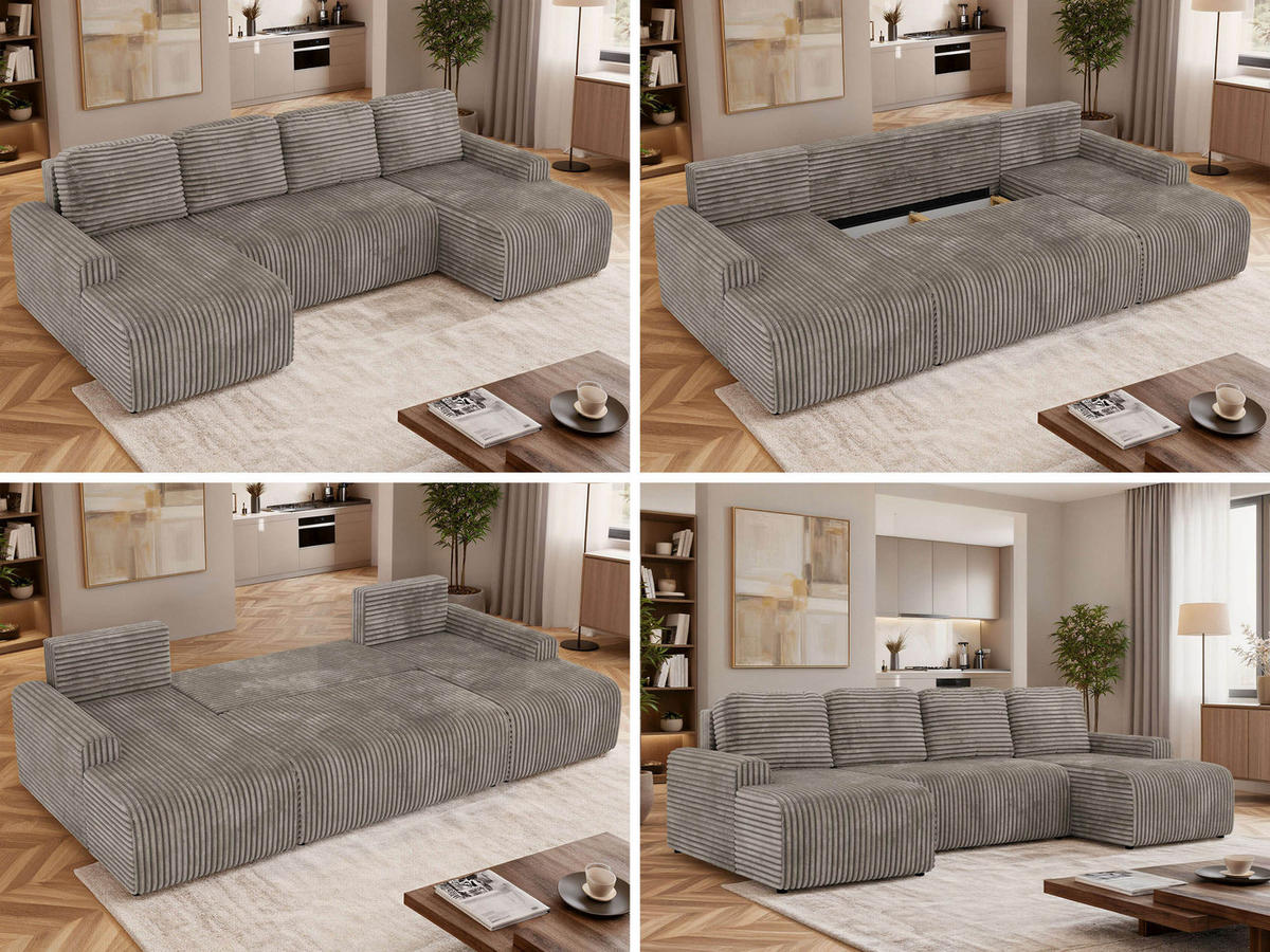 SEDACIA SÚPRAVA NESSARO U Svetlohnedá Manšester - svetlohnedá/čierna, textil/plast (312/92/151cm) - MKS