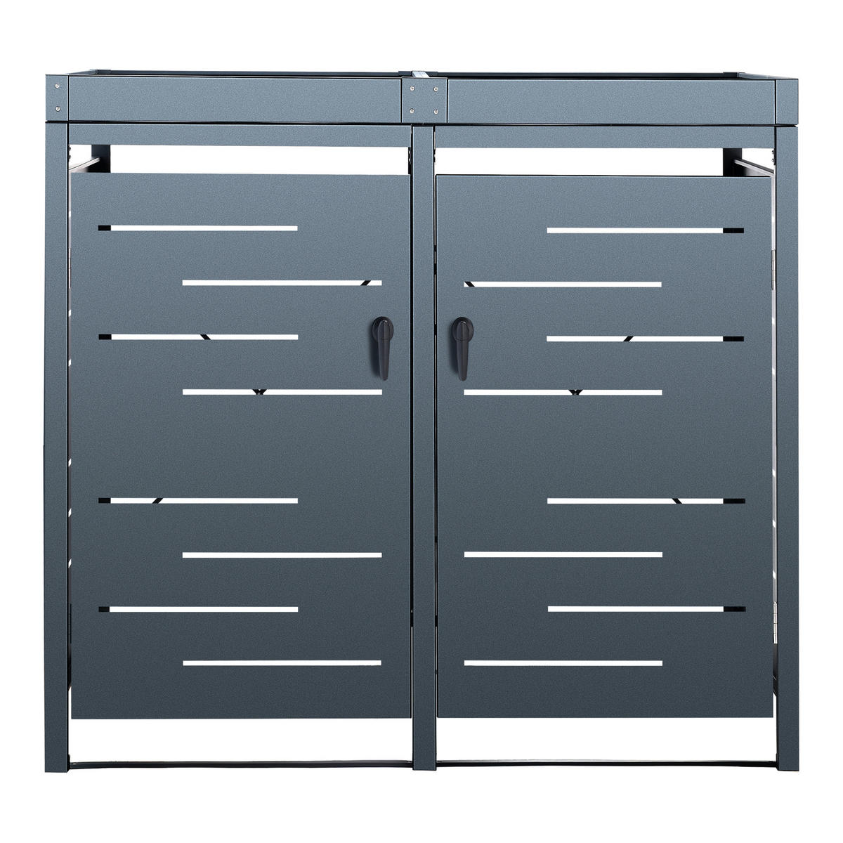 MÜLLTONNENBOX Salching - Anthrazit, Metall (132/122/80cm) - [en.casa]
