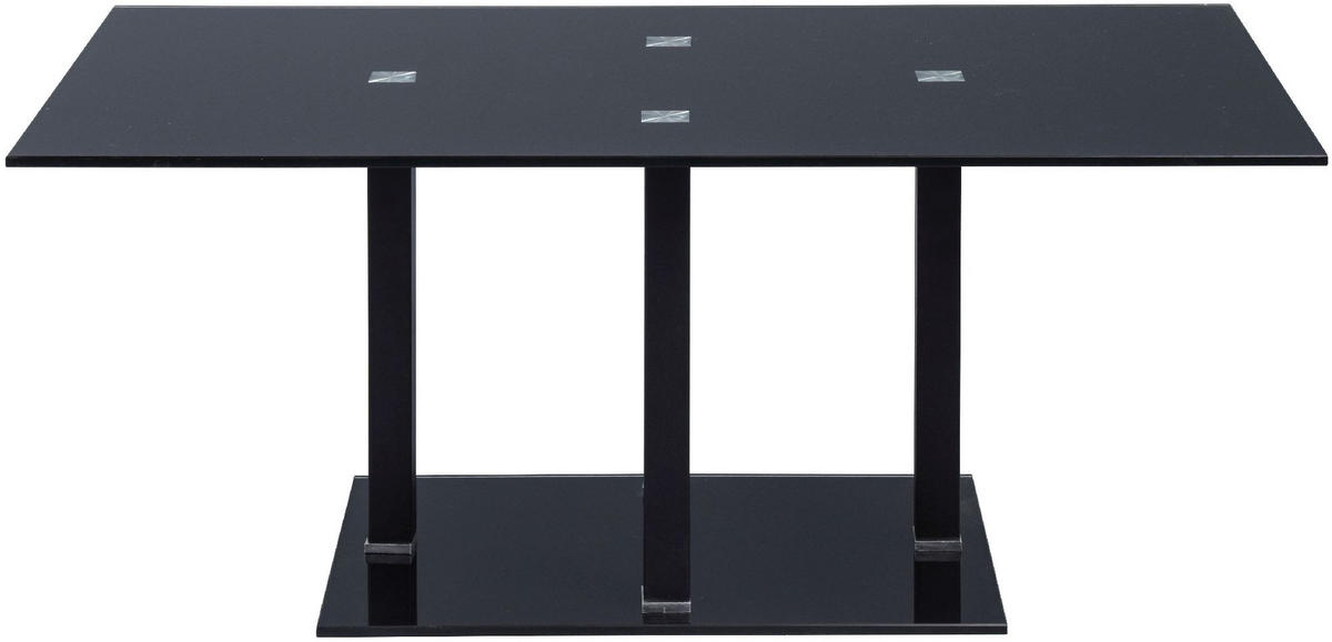 COUCHTISCH Nairobi Metall Sicherheitsglas Rechteckig 100/45/60 cm - Schwarz, Metall (60/45/22.33cm) - M2 Kollektion