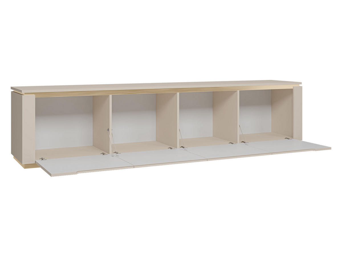 TV-LOWBOARD Hilafin 4K - Sandfarben/Goldfarben, Holzwerkstoff/Kunststoff (219/50/40cm) - MIRJAN24