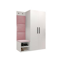 GARDEROBEN-SET Medi IV - Hellrosa/Schwarz, Holzwerkstoff/Kunststoff (80/191/50cm) - MIRJAN24