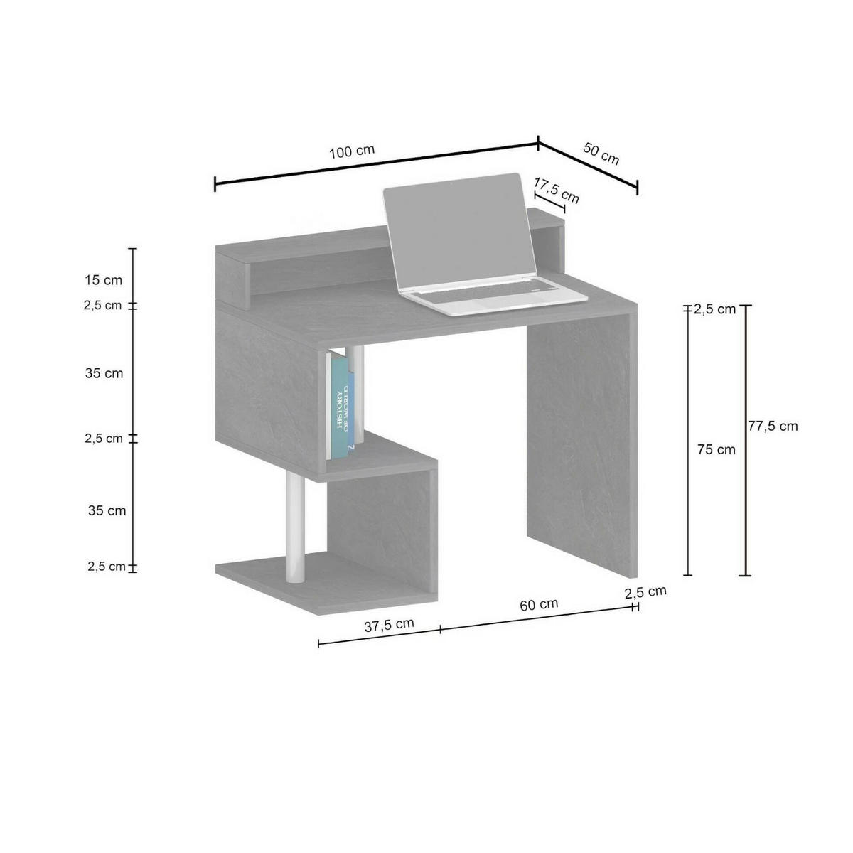SCHREIBTISCH Eiche 50/100/93 cm - Braun, Holzwerkstoff (50/100/93cm) - DMORA