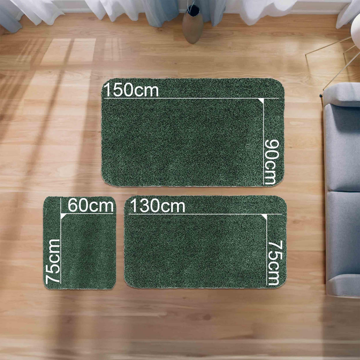 FUSSMATTE WASCHBAR ENTRA - Grün, Textil (90/150cm) - Astra