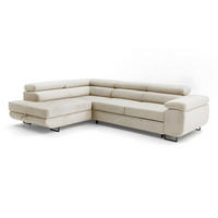 ECKSOFA Velmo mit Bettkasten und Schlaffunktion, verstellbaren Kopfstützen, in L-Form - Beige, Textil (275/203cm)