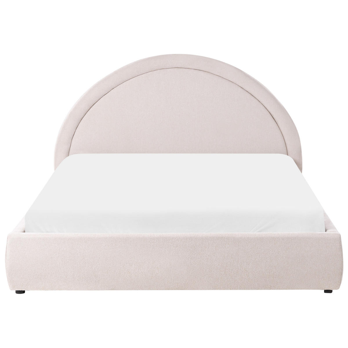 BETT mit Stauraum 160/200 cm Stoff Hellbeige Mouzon - Beige, Textil (160/200cm) - Beliani