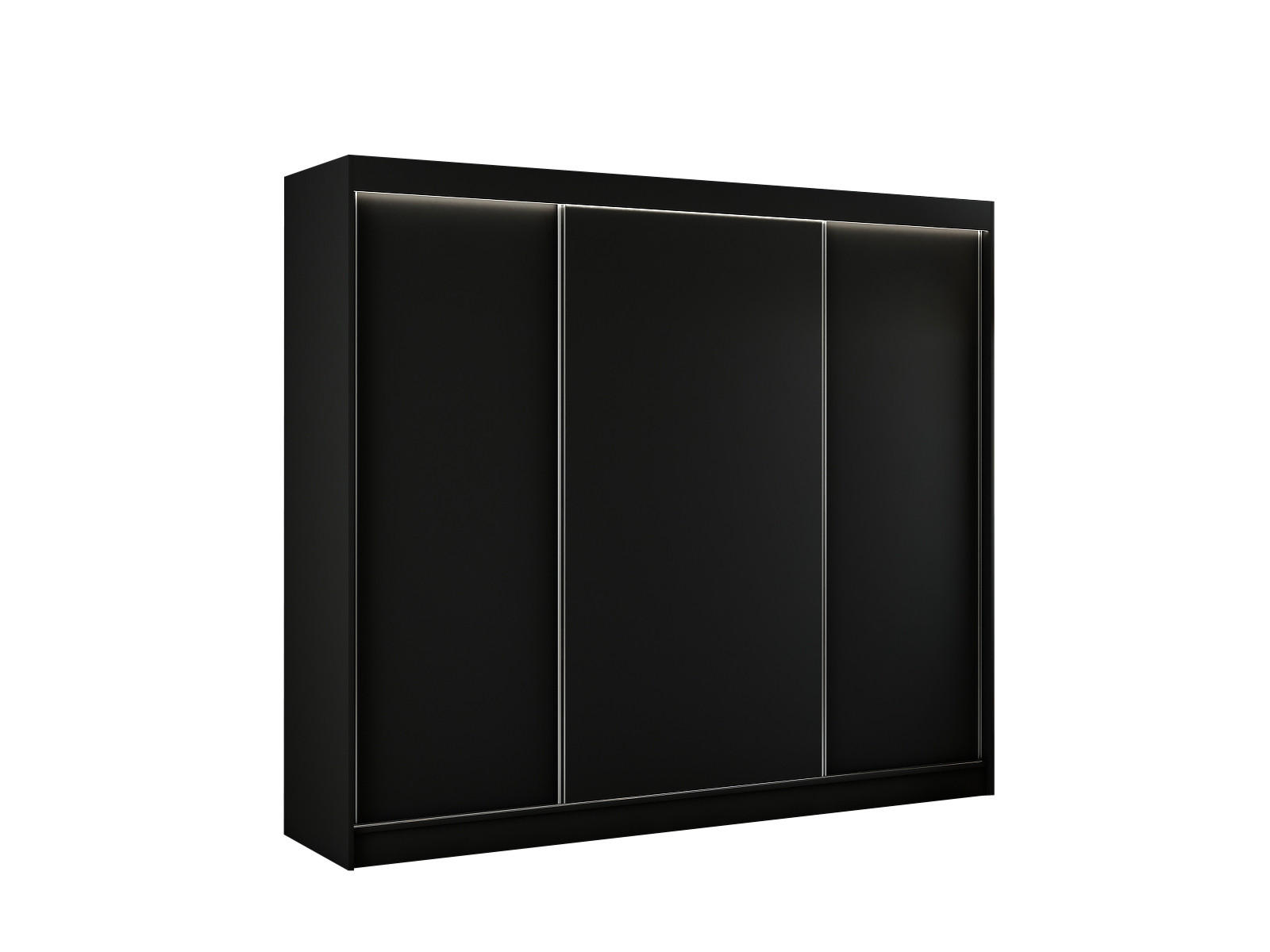 KLEIDERSCHRANK BEROG - 250 cm - Schwarz - Schwarz, Holzwerkstoff (250/215/61cm) - ALTDECOR