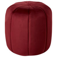 PUF Sametová látka Tmavě červený Selby - tmavě červená, textil (40/46/40cm) - Beliani
