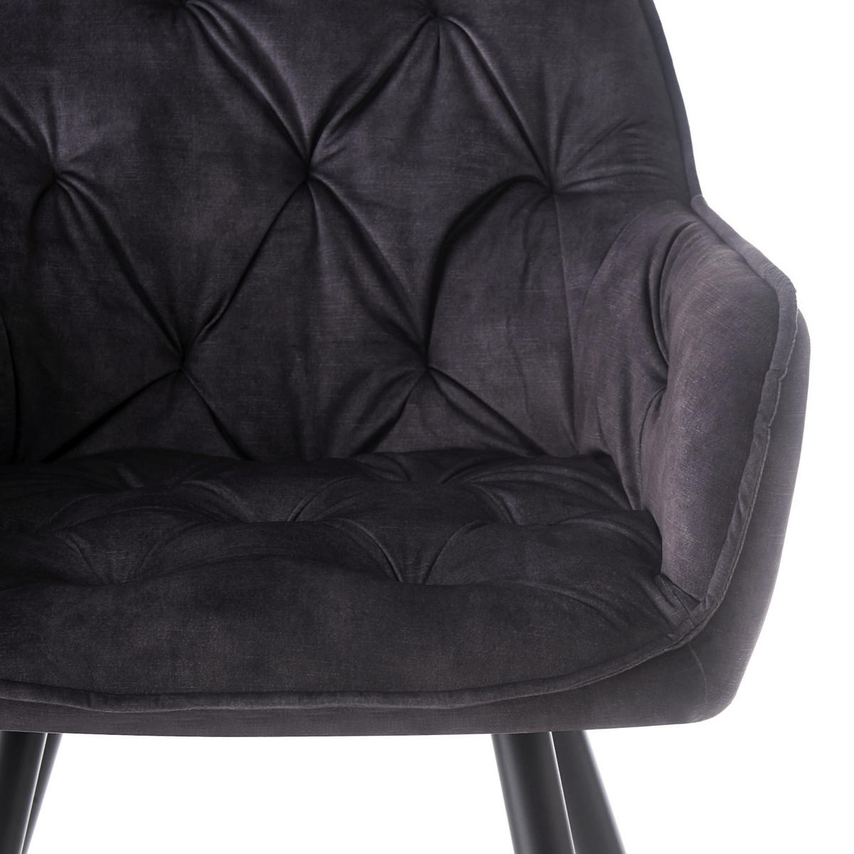 ARMLEHNSTUHL DIETER Anthrazit 2 Stück - Anthrazit, Textil/Metall (61/83/56cm) - B&D Home