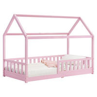 KINDERBETT Marli mit Matratze rosa 90x200 cm - Rosa, Holz (90/200cm) - Juskys