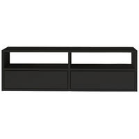 TV-LOWBOARD Framme hängend, 2 Klappen und Ablagen, Schwarz, 100/30/30 cm - Schwarz, Holzwerkstoff (100.6/30/30cm) - Selsey