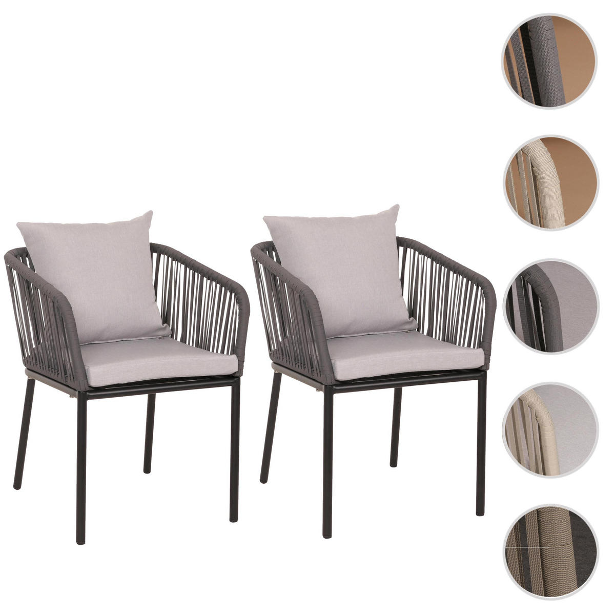 GARTENSTUHL Anthrazit, Grau - Anthrazit/Grau, Textil (55/75/55cm) - MCW