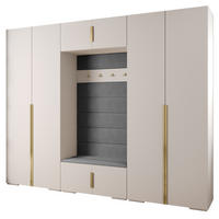 GARDEROBEN-SET 236,7/300/47 - Goldfarben/Weiß, Holz/Kunststoff (300/236.7/47cm) - Abiks Möbel