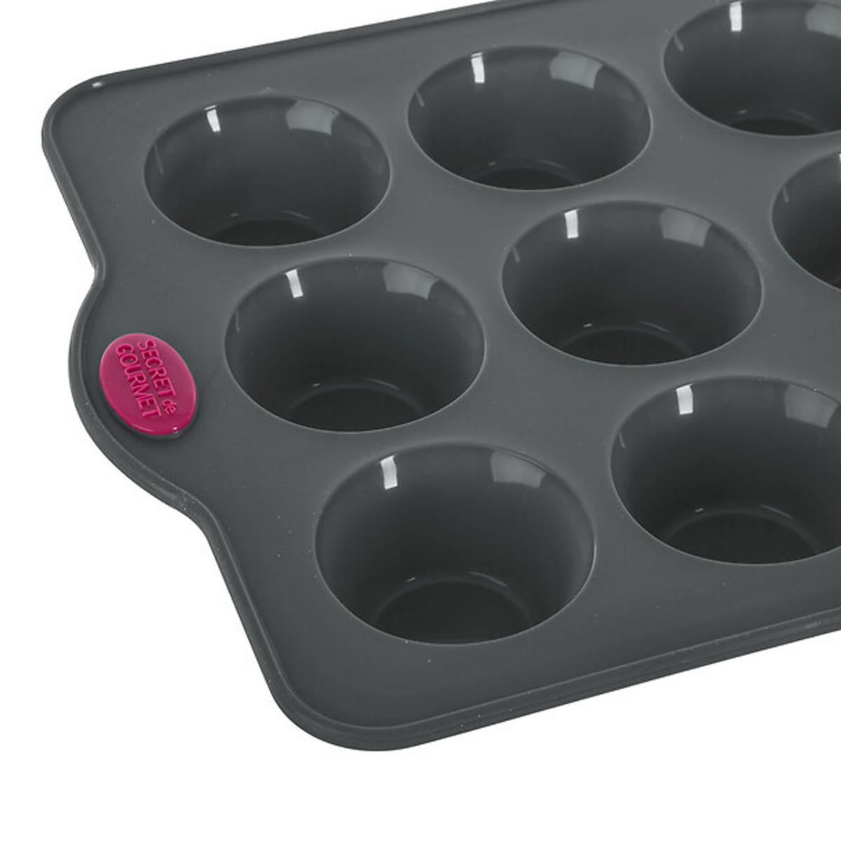 MUFFIN-BACKFORM Silitop für 12 Muffins, Silikon, Eisen, Grau, 33 x 23.5 cm - Grau, Kunststoff (4.1/35.3/24cm) - 5five Simply Smart