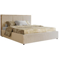 POLSTERBETT LERIO CLASSIC 160/200 - Creme Plüsch - Schaum-Matratze - Creme, Textil (160/200cm) - MKS