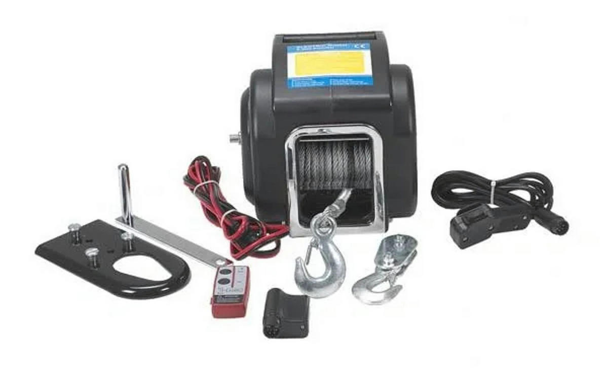 MOTORSEILWINDE Tragbar, 6800 kg, Funkfernbedienung - Schwarz, Metall (29/41.5/34.5cm) - Westfalia