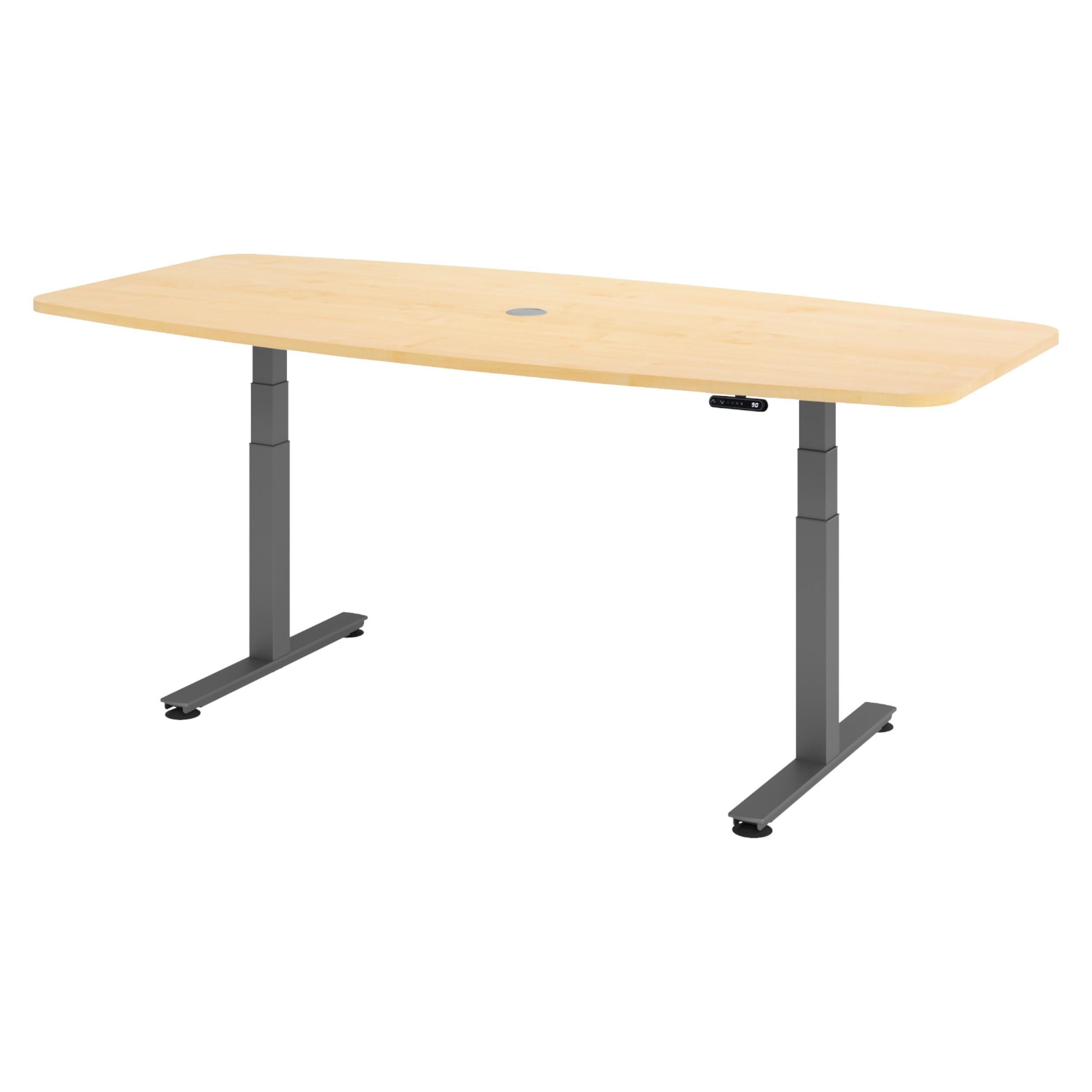 KONFERENZTISCH elektrisch XDSM22 103/220/74 cm in Ahornfarben/Graphitfarben - Ahornfarben/Graphitfarben, Holzwerkstoff (103/220/74cm) - bümö