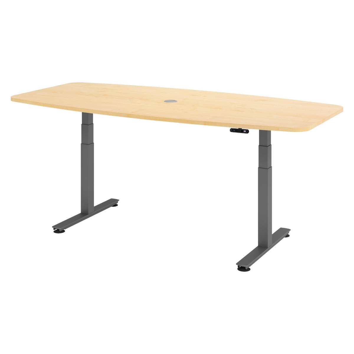 KONFERENZTISCH elektrisch XDSM22 103/220/74 cm in Ahornfarben/Graphitfarben - Ahornfarben/Graphitfarben, Holzwerkstoff (103/220/74cm) - bümö