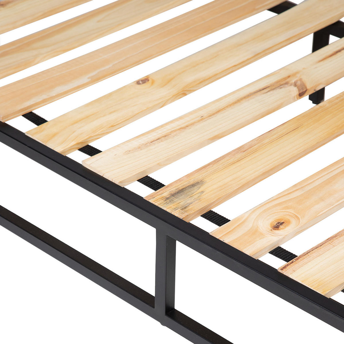 METALLBETT - Schwarz, Metall (140/200cm) - home24