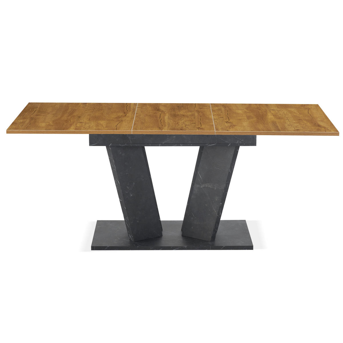 ESSTISCH WILLEM 120-160/80/76 cm - Wildeiche/Anthrazit, Holzwerkstoff (80/120/76cm) - B&D Home