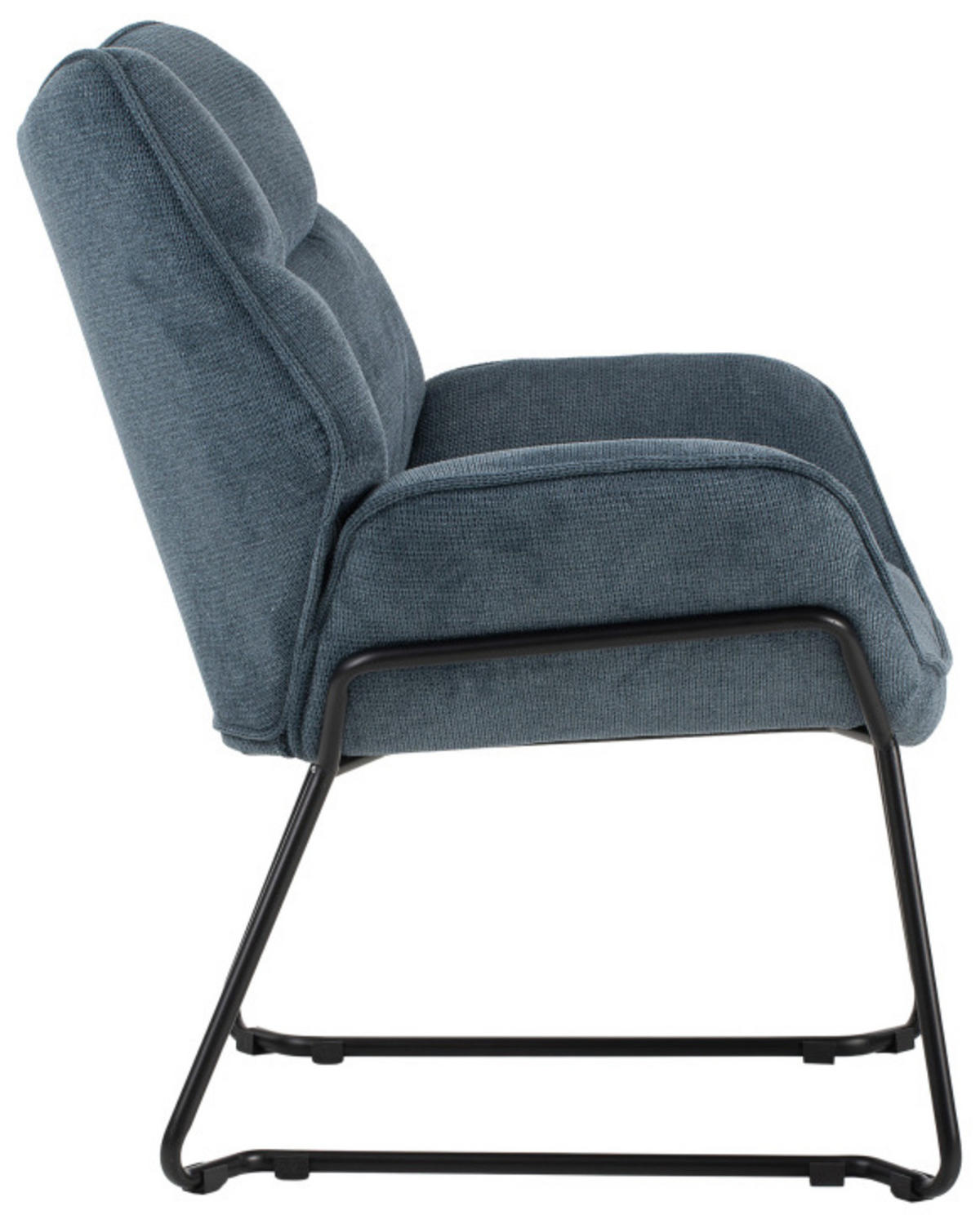 SESSEL Aliano blau - Blau/Schwarz, Textil/Metall (73/76/67cm) - Mr. Deko