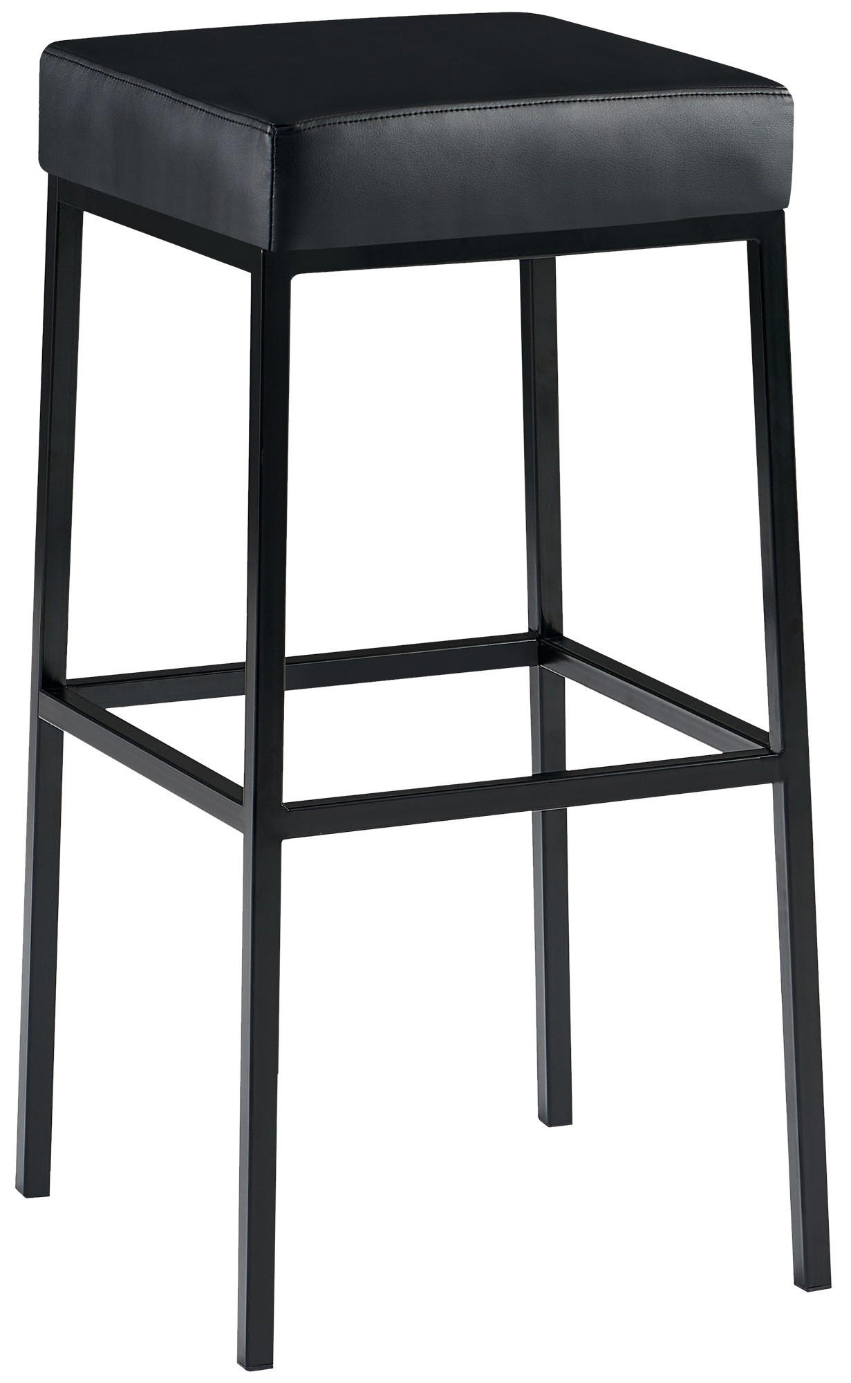 BARHOCKER Montreal 37x37x78 cm schwarz - Schwarz, Leder (37/78/37cm) - furnicato