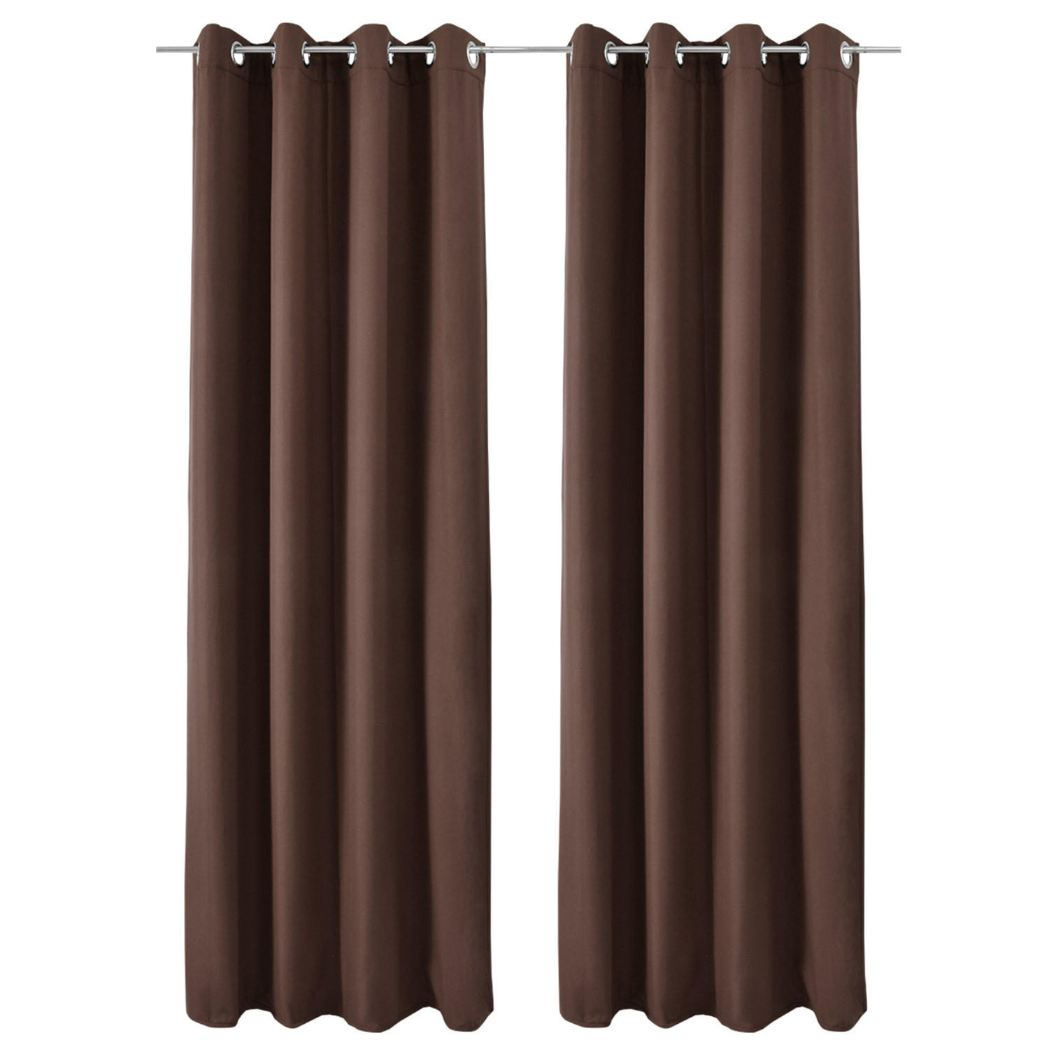 VORHANG Amelie TO mit Öse 140x245cm Braun (2tlg) - Braun, Textil (140/245/1cm) - Beautissu 
