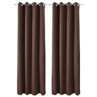 VORHANG Amelie TO mit Öse 140x245cm Braun (2tlg) - Braun, Textil (140/245/1cm) - Beautissu 