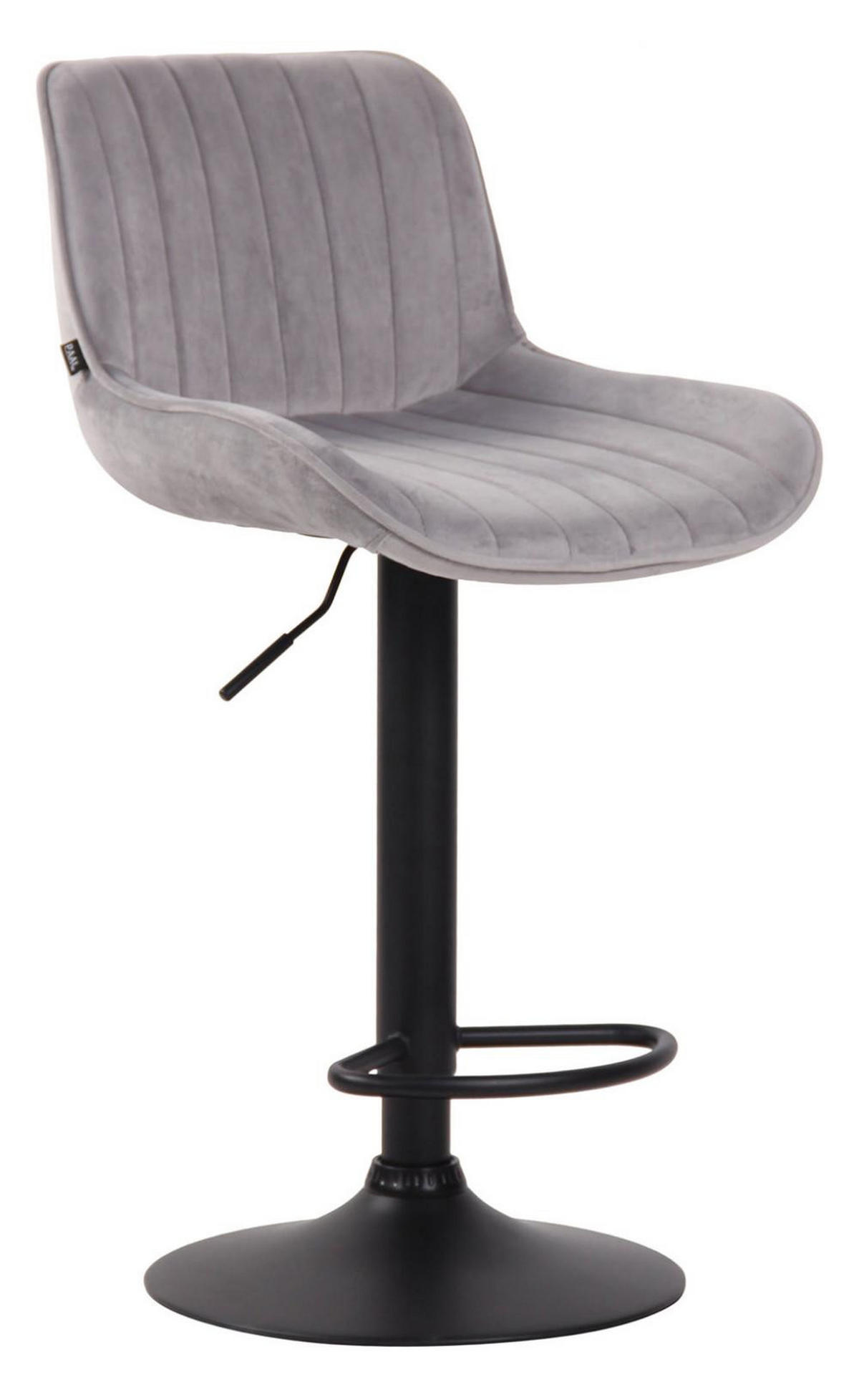 BARHOCKER 2er Set Samt grau - Schwarz/Grau, Textil/Metall (50/86/50cm) - CLP